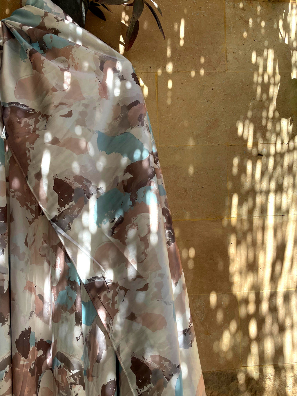 Abstract Watercolor Neutral Prayer Shawl | Modern Art Khushoo Esdalat