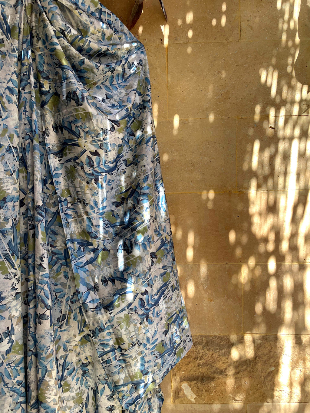Blue Garden Floral Prayer Shawl | Fresh Spring Khushoo Esdalat