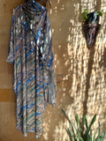 Ocean Watercolor Stripe Prayer Shawl | Flowing Blue Khushoo Esdalat