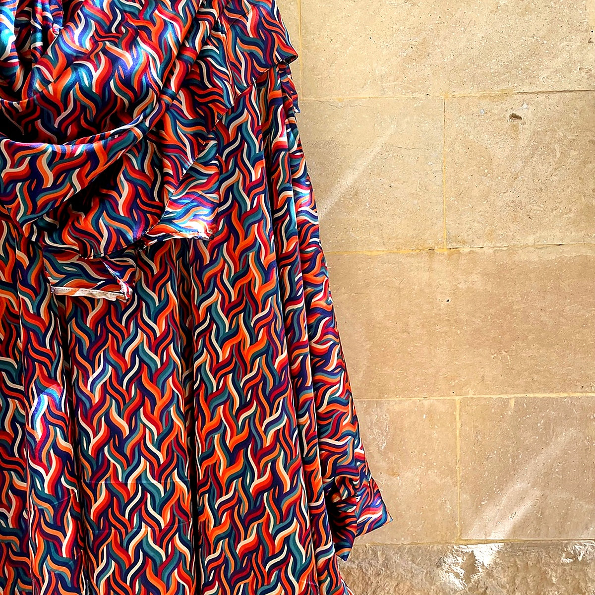 Vibrant Geometric Prayer Shawl | Modern Khushoo Esdalat