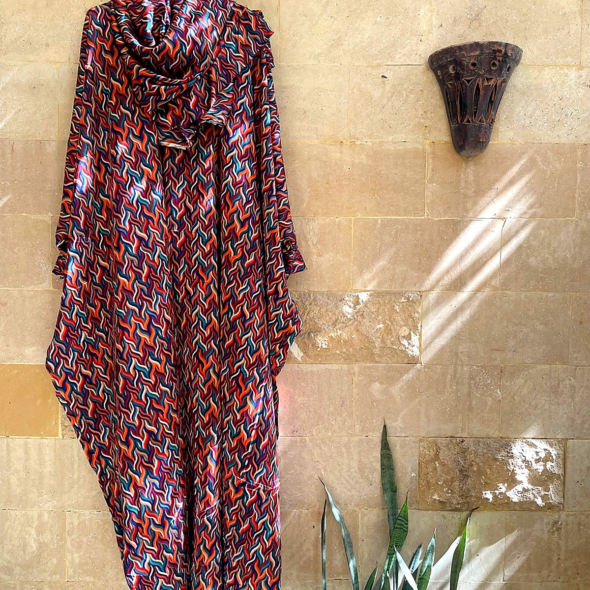 Vibrant Geometric Prayer Shawl | Modern Khushoo Esdalat