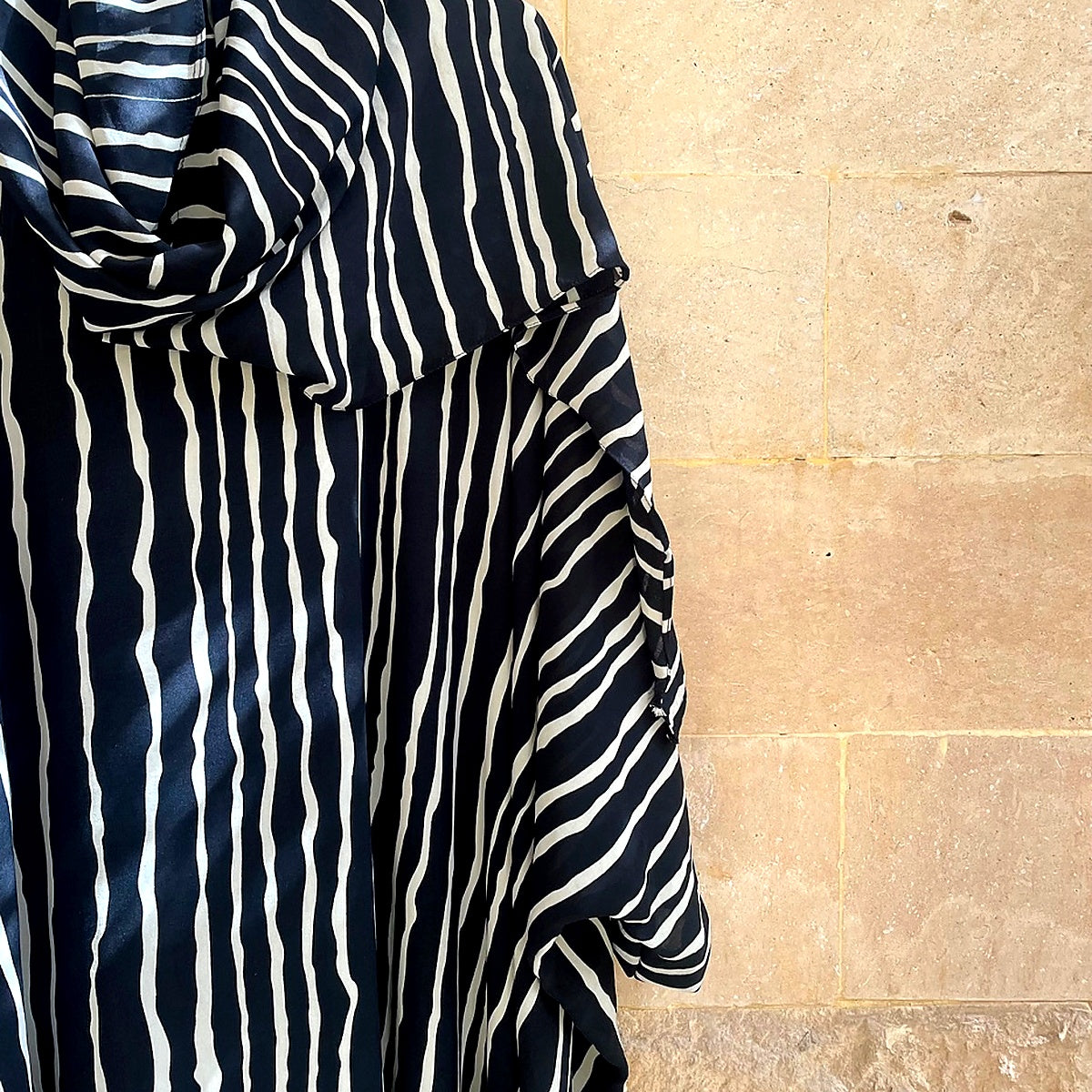 Classic Black & White Stripe Prayer Shawl | Timeless Khushoo