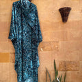 Teal Blue Floral Prayer Shawl | Serene Khushoo Esdalat