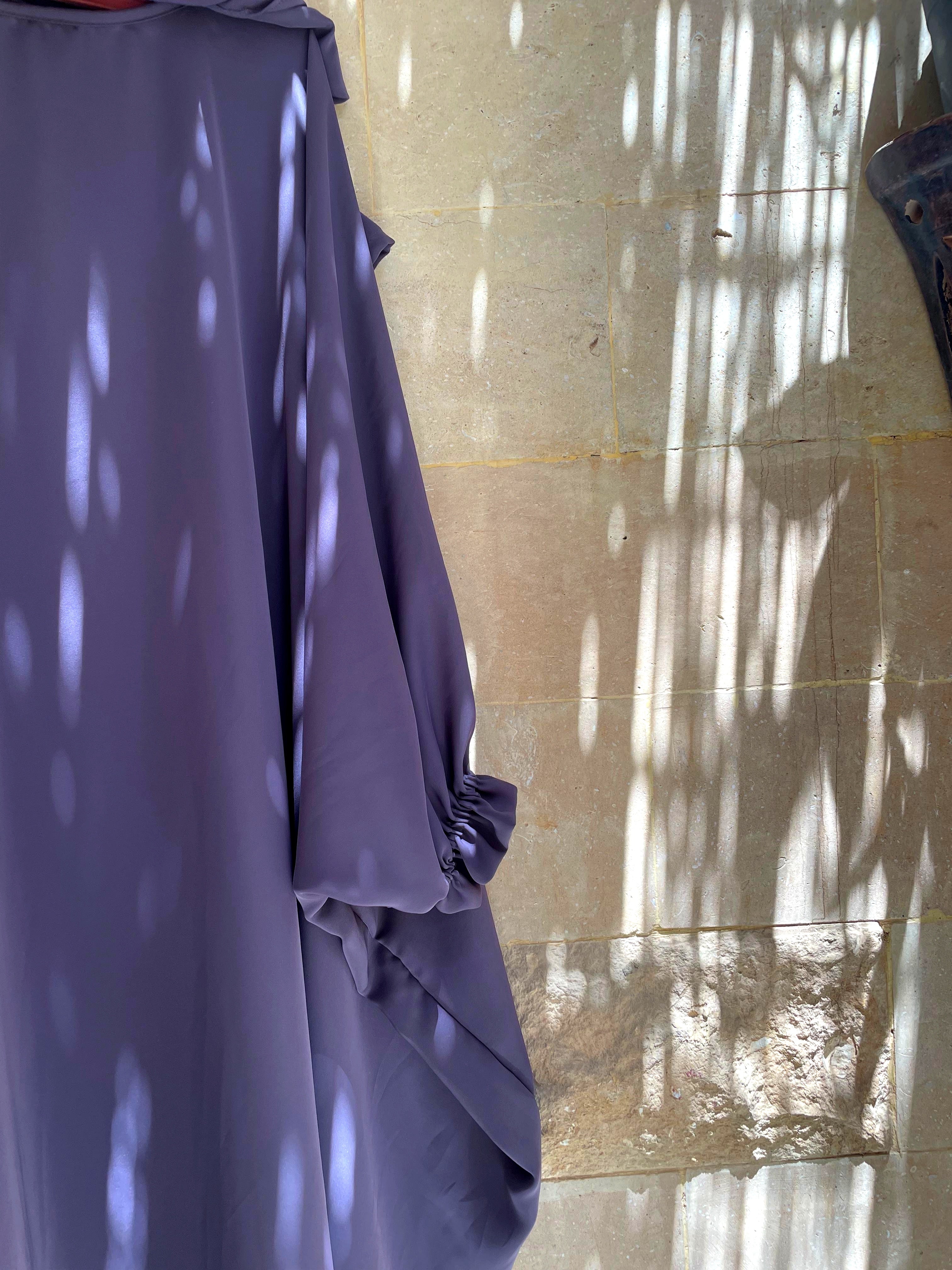Solid Plum Purple Prayer Shawl | Classic Elegance Khushoo Esdalat